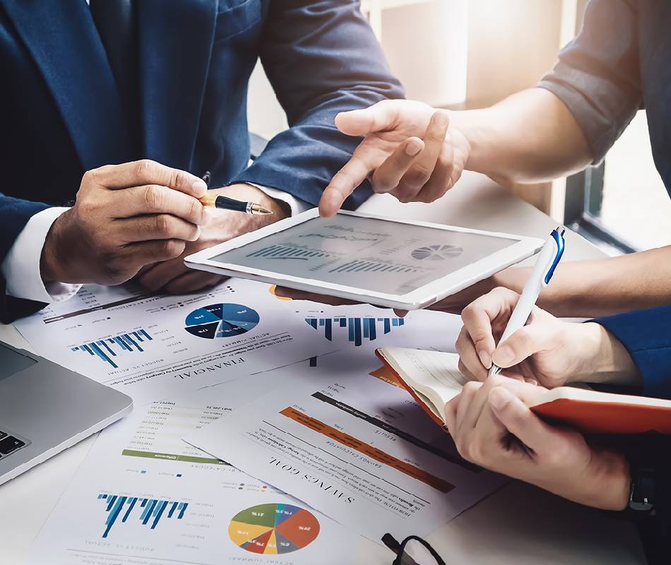 Two professionals reviewing a financial plan together